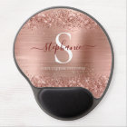 Monogram Rose Gold Faux-Glitter Girly Glam