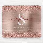 Monogram Rose Gold Faux-Glitter Girly Glam