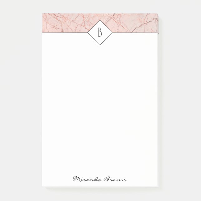 Monogram Rose Gold Marble Notes (Front)