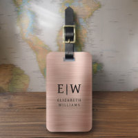 Monogram Rose Gold Pink Brushed Metallic Elegant