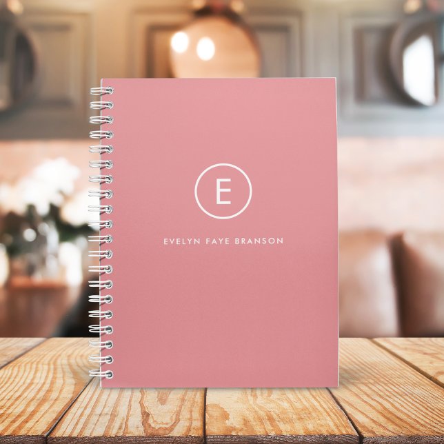 Monogram Rose Pink Feminine Girly Minimal Initial Planner (Creator Uploaded)