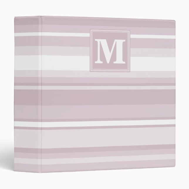 Monogram rose quartz stripes binder (Front/Spine)