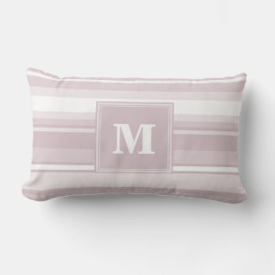 Monogram rose quartz stripes lumbar pillow