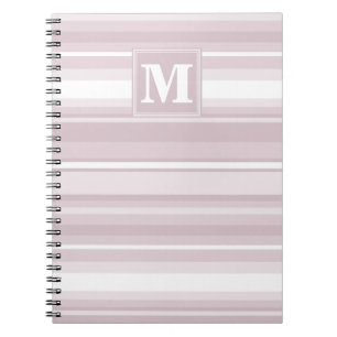 Monogram rose quartz stripes notebook