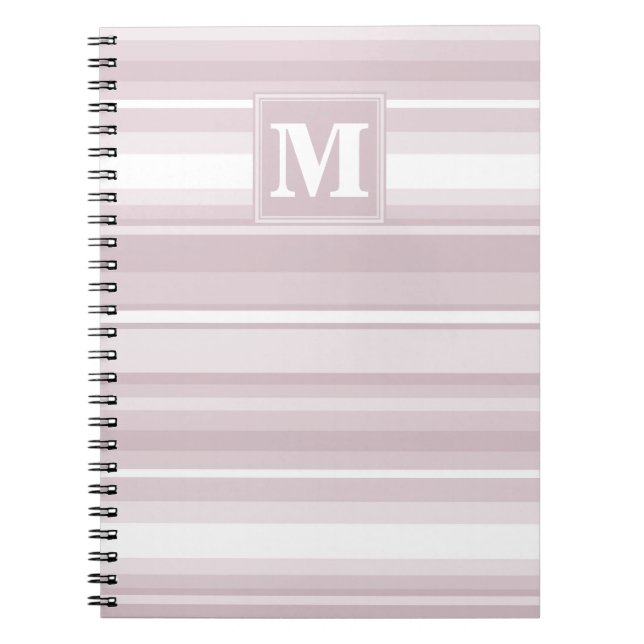Monogram rose quartz stripes notebook (Front)