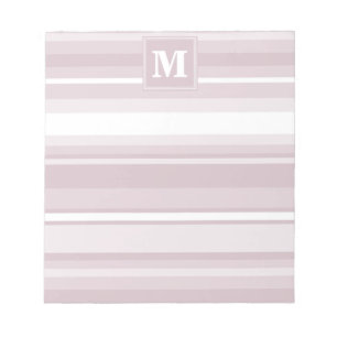 Monogram rose quartz stripes notepad