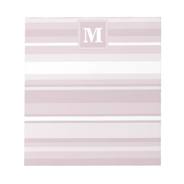 Monogram rose quartz stripes notepad (Front)