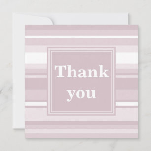Monogram rose quartz stripes thank you card