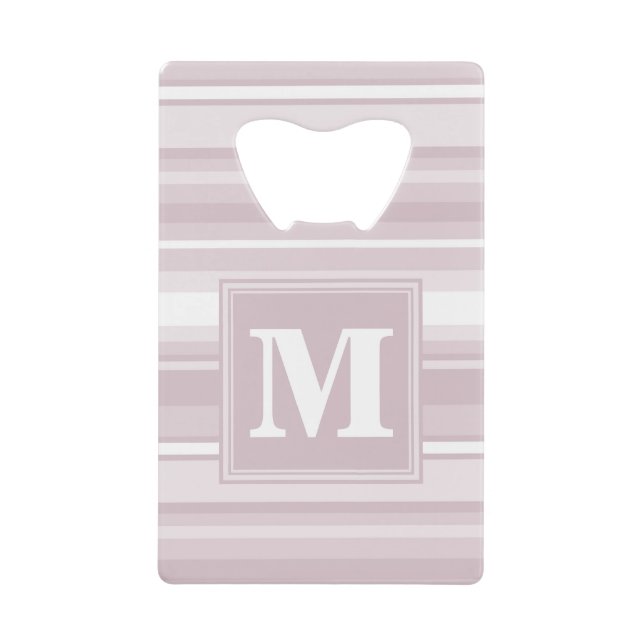 Monogram rose quartz stripes wallet bottle opener (Front)