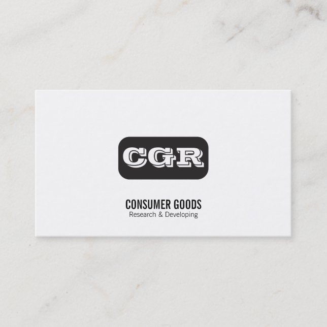 Monogram Rounded Background Business Card (Front)