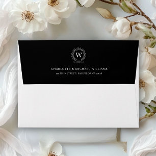Monogram, Royal, Elegant, Wedding Envelope