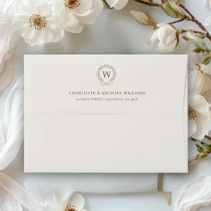 Monogram, Royal, Elegant, Wedding Envelope