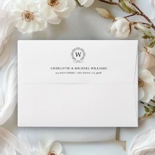 Monogram, Royal, Elegant, Wedding Envelope