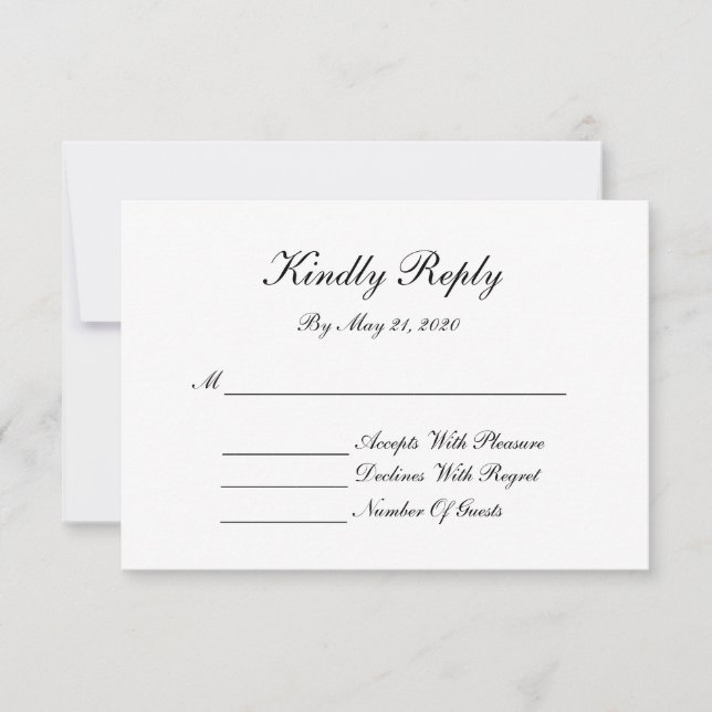 Monogram RSVP Card - Black & White (Front)