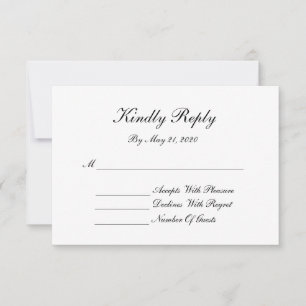 Monogram RSVP Card - Black & White