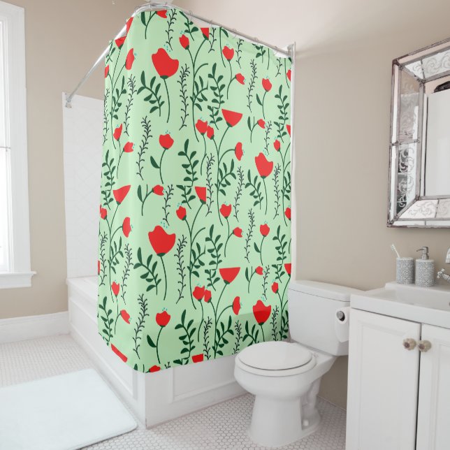 Monogram Rustic Chic Floral Shower Curtain (In Situ)