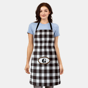 Monogram Rustic Chic Plaid  Apron