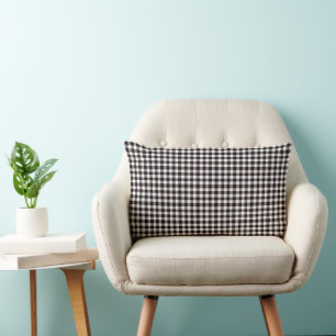   Monogram Rustic Chic Plaid Lumbar Pillow