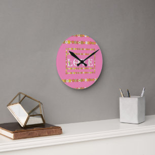 Monogram Rustic Daisy Floral Acrylic Wall Clock