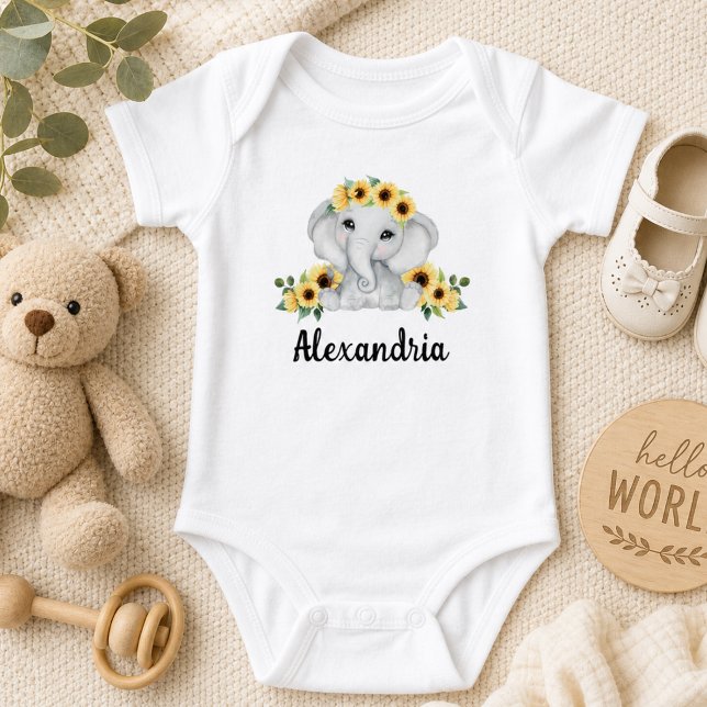 Monogram Rustic Elephant  Baby Bodysuit (Creator Uploaded)
