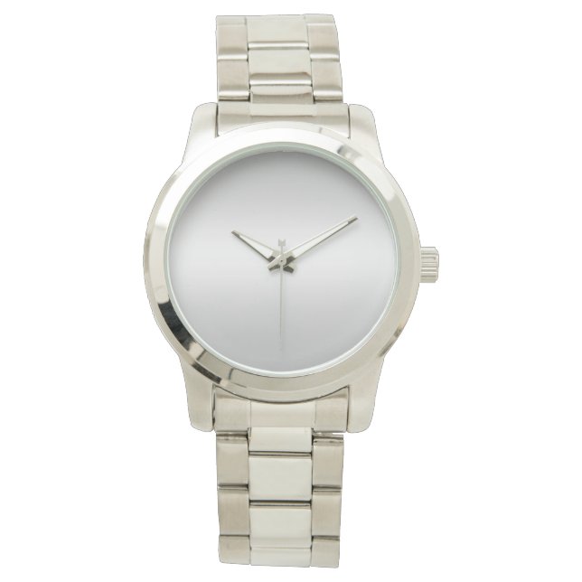 Monogram Rustic Grey & White Teal Women Silver  Watch (Front)