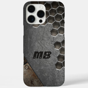 Monogram Rustic Grunge Masculine Personalized iPhone 16 Pro Max Case