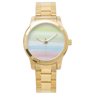 Monogram Rustic Multicolor Teal Women  Gold  Watch