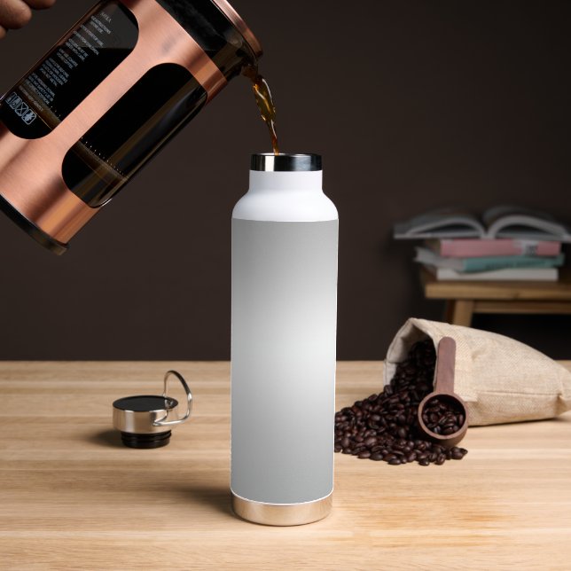 Monogram Rustic Teal Grey Customize Unisex Water Bottle (Coffee)