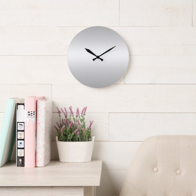Monogram Rustic Teal Grey  Large Clock (Reading Room)