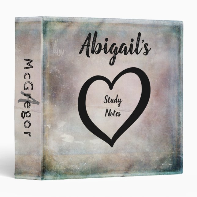 Monogram Rustic Teal Purple Gold Binder (Front/Spine)