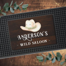 Monogram Rustic Wood Name Saloon