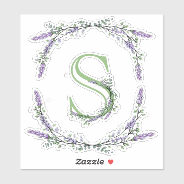 Monogram S Lavender Eucalyptus (Sheet)