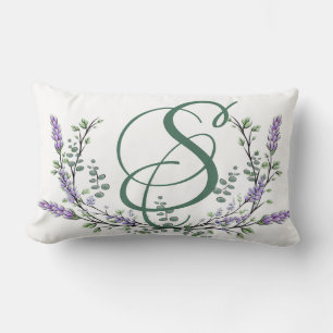 Monogram S Lavender Eucalyptus Lumbar Pillow
