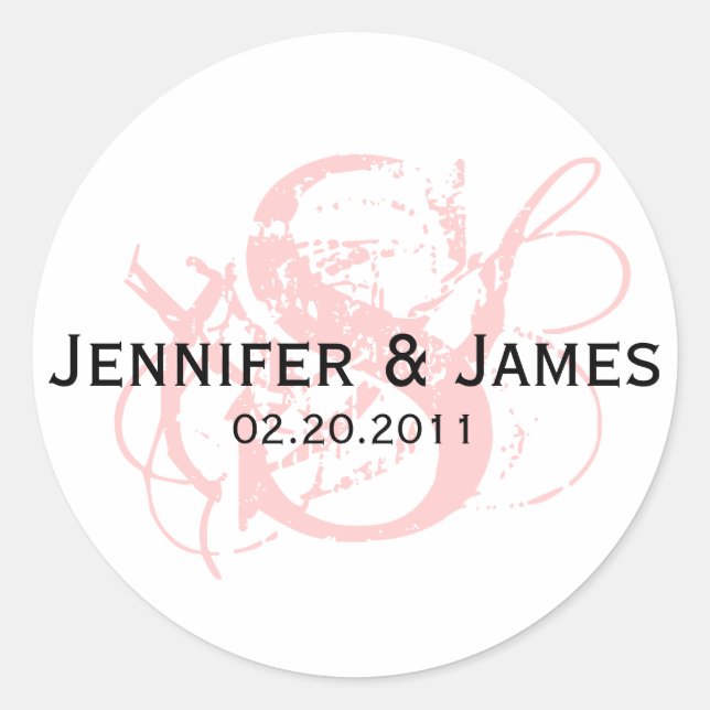 Monogram S Save the Date Wedding Sticker (Front)