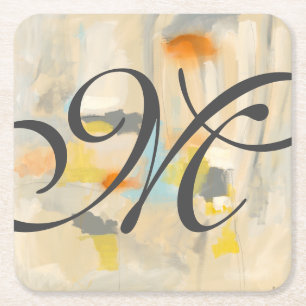 Monogram   Sacred II Square Paper Coaster
