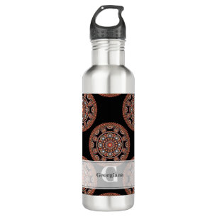Monogram Safari Sunset Bohemian Polka Dot Mandala 710 Ml Water Bottle