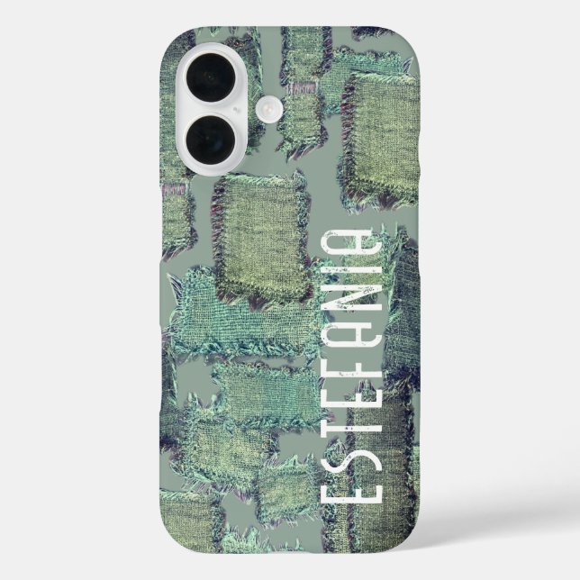 Monogram sage green pastel olive abstract pattern  Case-Mate iPhone case (Back)
