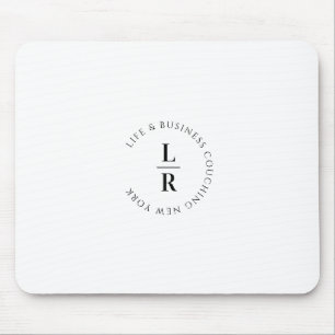Monogram, salon, minimalistic, white mouse pad