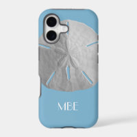 Monogram Sand Dollar on Light Blue