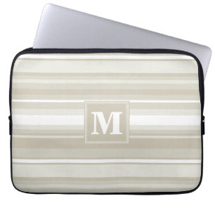 Monogram sandstone stripes laptop sleeve
