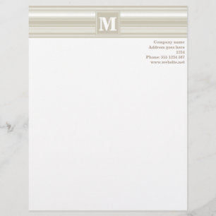 Monogram sandstone stripes letterhead