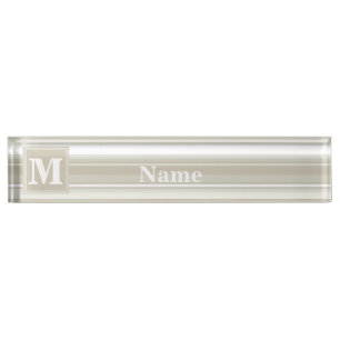 Monogram sandstone stripes nameplate