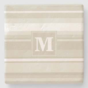 Monogram sandstone stripes stone coaster