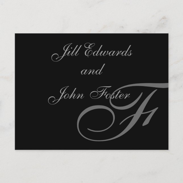 Monogram Save the Date Announcement Postcard (Front)