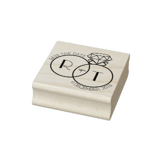 monogram save the date stamp