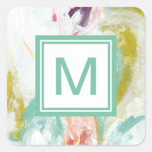 Monogram Scattershot II Square Sticker