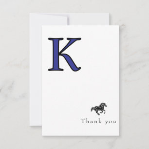 Monogram School Logo Personalized Name II Thank You Card