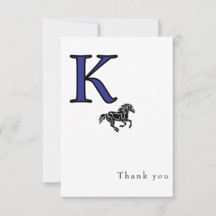 Monogram School Logo Personalized Name  Thank You Card