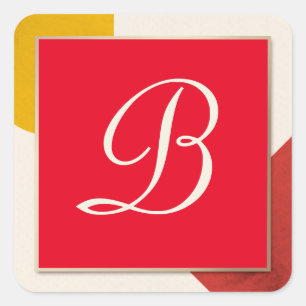 Monogram script B Square Sticker