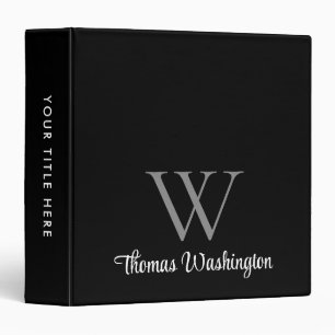 Monogram Script Black Binder